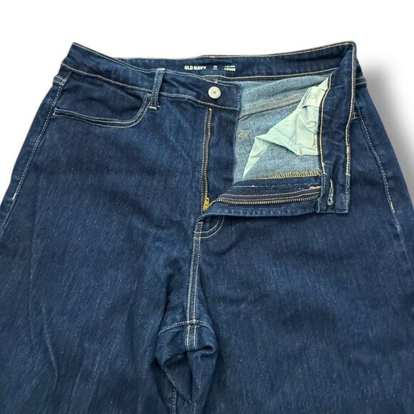 Old Navy High Rise Loose Straight Leg Denim Blue Stretch Pants Women’s Size 12T - Picture 10 of 13